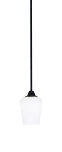 Paramount 1 Light Mini Pendant In Matte Black Finish With 5" White Muslin Glass (3401-MB-211)