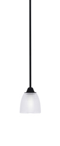 Paramount 1 Light Mini Pendant In Matte Black Finish With 5" Clear Ribbed Glass (3401-MB-500)