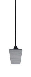 Paramount 1 Light Mini Pendant In Matte Black Finish With 6" Gray Matrix Glass (3401-MB-4032)