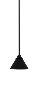Paramount 1 Light Mini Pendant In Matte Black Finish With 7" Matte Black Cone Metal Shade (3401-MB-421)