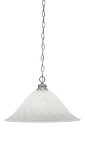 Chain Hung Pendant Shown In Brushed Nickel Finish With 20" White Alabaster Swirl Glass (92-BN-5781) Chain Hung Pendant Shown In Brushed Nickel Finish With 20" White Alabaster Swirl Glass (92-BN-5781)