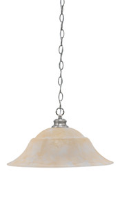 Chain Hung Pendant Shown In Brushed Nickel Finish With 20" Amber Marble Glass (92-BN-53813)