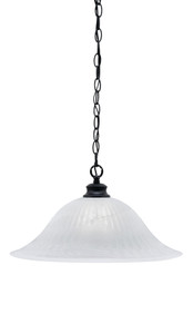 Chain Hung Pendant Shown In Matte Black Finish With 20" White Alabaster Glass (92-MB-5881)