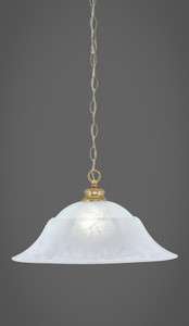Chain Hung Pendant Shown In New Age Brass Finish With 20" White Marble Glass  (92-NAB-53815)