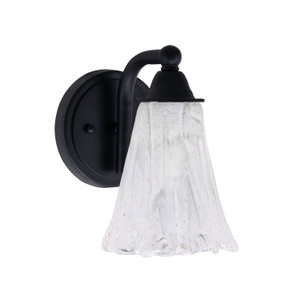 Paramount 1 Light Wall Sconce In Matte Black Finish With 5.5" Fluted Italian Ice Glass (3421-MB-729)