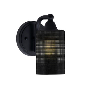 Paramount 1 Light Wall Sconce In Matte Black Finish With 4" Black Matrix Glass (3421-MB-4069)