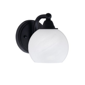 Paramount 1 Light Wall Sconce In Matte Black Finish With 5.75" White Marble Glass (3421-MB-4101)