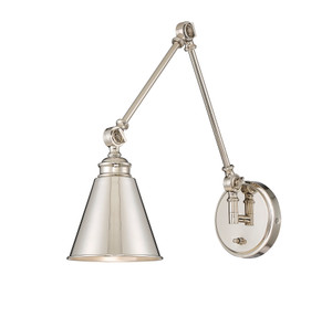 Morland 1-Light Adjustable Wall Sconce in Satin Nickel (9-961CP-1-SN) Morland 1-Light Adjustable Wall Sconce in Satin Nickel (9-961CP-1-SN)