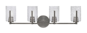 Atlas 4 Light Bath Bar In Graphite Finish With 4" Smoke Bubble Glass (4514-GP-3002)