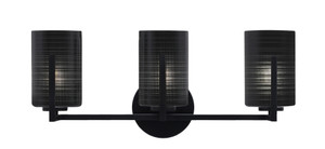 Atlas 3 Light Bath Bar In Matte Black Finish With 4" Black Matrix Glass (4513-MB-4069)