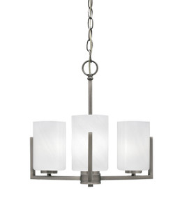 Atlas Uplight, 3 Light, Chandelier In Graphite Finish With 4" White Marble Glass (4503-GP-3001)