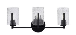 Atlas 3 Light Bath Bar In Matte Black Finish With  4" Smoke Bubble Glass (4513-MB-3002)