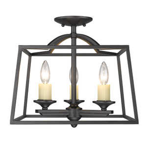 Athena NB 3 Light Semi-Flush in Natural Black (3072-SF NB) Athena NB 3 Light Semi-Flush in Natural Black (3072-SF NB)