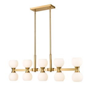 Artemis 10 Light Linear Chandelier in Modern Gold (494-10L-MGLD)