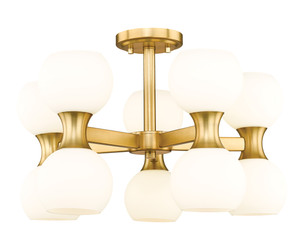 Artemis 10 Light Semi Flush Mount in Modern Gold (494-10SF-MGLD)