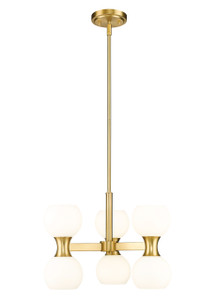 Artemis 6 Light Chandelier in Modern Gold (494-6MGLD)