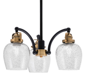 Easton Downlight, 3 Light, Chandelier Shown In Matte Black & Brass Finish With 6" Smoke Bubble Glass (1943-MBBR-4812) Easton Downlight, 3 Light, Chandelier Shown In Matte Black & Brass Finish With 6" Smoke Bubble Glass (1943-MBBR-4812)