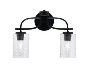 Cavella 2 Light Bath Bar In Matte Black Finish With 4" Smoke Bubble Glass (3912-MB-3002)