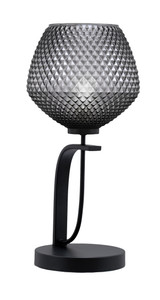 Cavella 1 Light Accent Lamp Shown In Matte Black Finish With 9" Smoke Textured Glass (39-MB-4922)