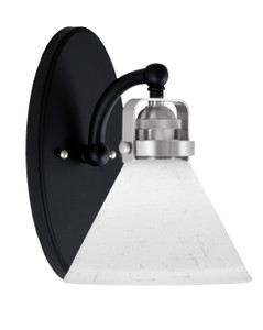 Easton 1 Light Wall Sconce Shown In Matte Black & Brushed Nickel Finish With 7" White Muslin Glass (1931-MBBN-312)