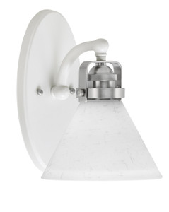 Easton 1 Light Wall Sconce Shown In White & Brushed Nickel Finish With 7" White Muslin Glass (1931-WHBN-312)