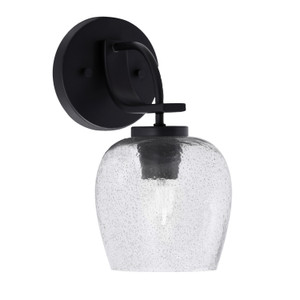Cavella 1 Light Wall Sconce Shown In Matte Black Finish With 6" Smoke Bubble Glass  (3911-MB-4812)