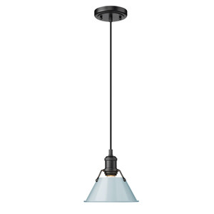 Orwell BLK Small Pendant in Matte Black with Seafoam Shade Shade (3306-S BLK-SF)
