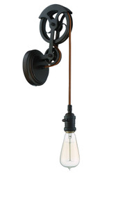 Design-A-Fixture 1 Light Keyed Socket Pulley Wall Sconce Hardware in Aged Bronze Brushed (CPMKPW-1ABZ) Design-A-Fixture 1 Light Keyed Socket Pulley Wall Sconce Hardware in Aged Bronze Brushed (CPMKPW-1ABZ)
