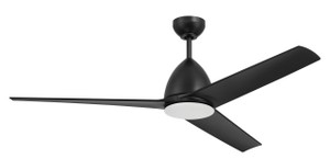 Nitro 54" 3-Blade Indoor/Outdoor (Wet) Ceiling Fan in Flat Black w/ Flat Black Blades; Light Kit Included (optional) (NTO54FB3)