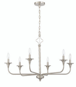 Jolenne 6 Light Chandelier in Brushed Polished Nickel (57026-BNK)