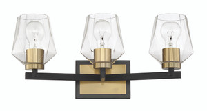 Avante Grand 3 Light Vanity in Flat Black/Satin Brass (56903-FBSB)