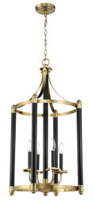 Stanza 4 Light Foyer in Flat Black/Satin Brass (54834-FBSB)