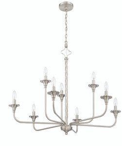 Jolenne 9  Light Two-Tier Chandelier in Brushed Polished Nickel (57029-BNK)