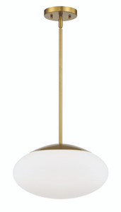 Gaze 1 Light 14" Pendant in Satin Brass (White Glass) (56894-SB-WG)