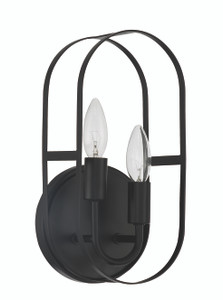 Mindful 2 Light Sconce in Flat Black (12806FB2)