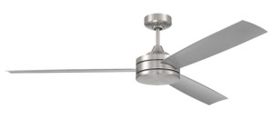 Inspo 62" 3-Blade Indoor Ceiling Fan in Brushed Polished Nickel w/ Brushed Nickel Blades; Not Light Kit Adaptable (INS62BNK3) Inspo 62" 3-Blade Indoor Ceiling Fan in Brushed Polished Nickel w/ Brushed Nickel Blades; Not Light Kit Adaptable (INS62BNK3)
