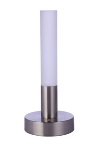 Indoor Rechargeable Dimmable LED Cylinder Portable Lamp in Brushed Polished Nickel (86281R-LED)