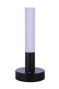 Indoor Rechargeable Dimmable LED Cylinder Portable Lamp in Flat Black (86282R-LED)