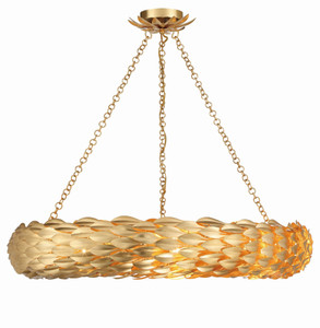 Broche 8 Light Antique Gold Pendant (538-GA)