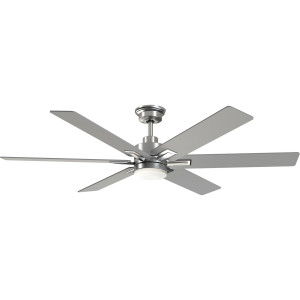 Dallam Collection 60 in. Six-Blade Brushed Nickel Transitional Ceiling Fan with Integrated CCT-LED Light (P250103-009-CS) Dallam Collection 60 in. Six-Blade Brushed Nickel Transitional Ceiling Fan with Integrated CCT-LED Light (P250103-009-CS)