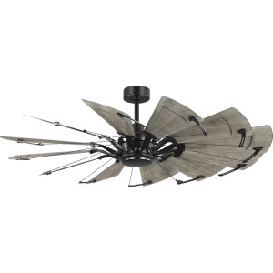 Springer II Collection 60-in Twelve-Blade Matte Black Modern Farmhouse Windmill Ceiling Fan (P250098-31M) Springer II Collection 60-in Twelve-Blade Matte Black Modern Farmhouse Windmill Ceiling Fan (P250098-31M)