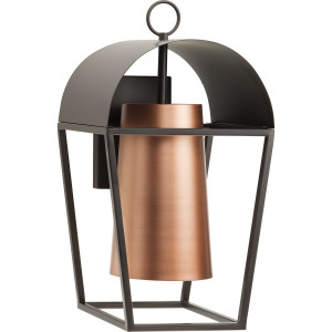 Hutchence Collection One-Light Antique Bronze with Antique Copper Transitional  Outdoor Large Wall Lantern (P560336-020)