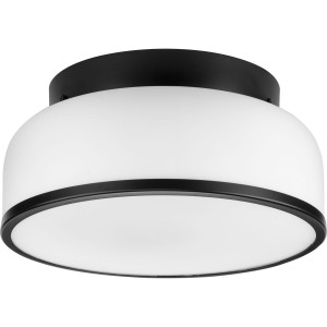 Parkhurst Collection Two-Light Matte Black New Traditional 11-1/4" Flush Mount Light (P350255-31M)