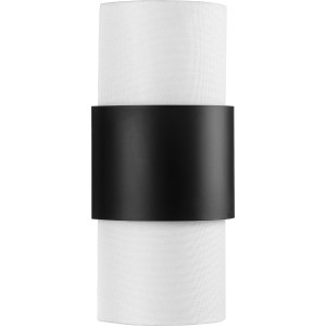 Silva Collection Two-Light Matte Black White Linen Shade Wall Sconce (P710119-31M)