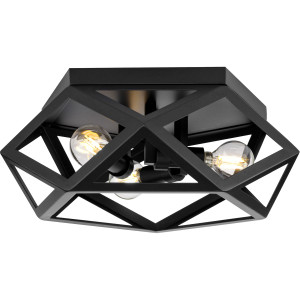 Saucedo Collection Three-Light Matte Black Modern 14.6" Flush Mount (P350244-31M) Saucedo Collection Three-Light Matte Black Modern 14.6" Flush Mount (P350244-31M)