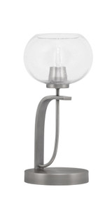 Cavella Accent Lamp In Graphite Finish With 7" Clear Bubble Glass (39-GP-202)