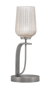 Cavella Accent Lamp In Graphite Finish With 5" Silver Textured Glass (39-GP-4253)