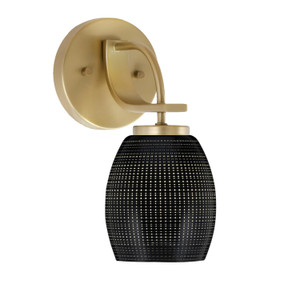 Cavella Wall Sconce, New Age Brass Finish, 5" Black Matrix Glass  (3911-NAB-4029)