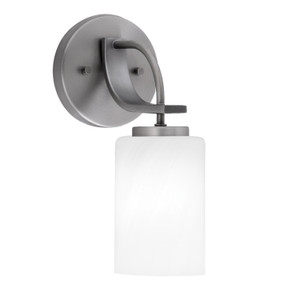 Cavella Wall Sconce, Graphite Finish, 4" White Marble Glass (3911-GP-3001)