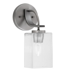 Cavella Wall Sconce, Graphite Finish, 4" Clear Bubble Glass (3911-GP-530)